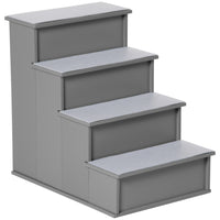 PawHut 21.3" H Pet Stairs for High Bed - Grey-Perfect for elderly pets and pets with mobility problems 