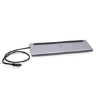 C2G - Station d’accueil USB-C 10-en-1 à triple écran - Argent-Configuration à écran unique avec HDMI ou DisplayPort, supportant des résolutions jusqu’à 4K, pour visualiser le contenu de votre écran en Full HD
