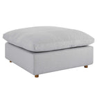 Modway Commix Down Filled Overstuffed Ottoman - Light Grey-Solid Wood Construction