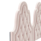 Modway Alexandria Tufté Performance Velours Lit Plateforme Twin Avec Pieds en Bois Noir - Rose-Assemblée requise