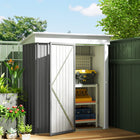 Outsunny - Remise de rangement extérieure en métal avec portes verrouillables-Étagère réglable à 2 niveaux pour un stockage flexible