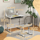 Qaba - Ensemble bureau et chaise pour enfants réglable en hauteur, bureau d’écriture pour étudiant - gris-Entièrement équipé d’une boîte à stylos, d’un tiroir, d’un support de lecture, d’un porte-gobelet, de 2 emplacements pour stylos et d’une lampe de bureau  
