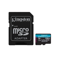 Kingston 128 GB microSDXC Canvas Go Plus Gen4 Card + Adapter-Superior transfer speeds up to 200MB/s1