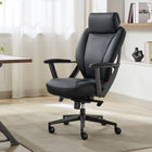 La-Z-Boy Venetta Ergonomic Swivel Executive Office Chair - Black-Padded headrest and armrests for full body comfort