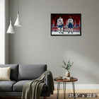 Connor Mcdavid and Leon Draisaitl Edmonton Oilers Line-up - Framed Canvas - 31" x 22"-Ready to hang - arrives fully assembled