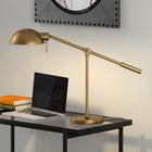 Hudson&Canal - Lampe de table Dexter de 59 cm de haut avec bras articulé et abat-jour en métal - Laiton/laiton-Comprend un cordon de 6 pieds avec interrupteur à bascule