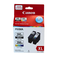 Canon PG-295XL/CL-286XL Genuine Ink Cartridge - High Yield - Black, Cyan, Magenta, Yellow-The PG-295XL Black Ink Cartridge produces crisp, sharp black text for all your documents