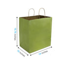 Reliabag Paper Bags - Twist Handles - 14" W x 10" D x 15.75" H - Lime - 150 Pack-Re-enforced Twisted Twine Handles