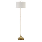Hudson&Canal - Lampadaire Josephine de 157 cm de haut avec abat-jour en tissu - Laiton/Blanc-Design moderne et contemporain pour votre salon, bureau, chambre ou coin lecture