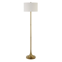 Hudson&Canal - Lampadaire Josephine de 157 cm de haut avec abat-jour en tissu - Laiton/Blanc-Design moderne et contemporain pour votre salon, bureau, chambre ou coin lecture
