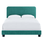 Modway Celine Channel Tufted Performance Velvet King Bed - Teal-Added Support Legs