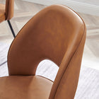 Modway Nico Vegan Leather Dining Chair - Black/Tan - 2 Pack-Dense Foam Padding