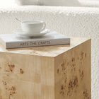 Modway - Cosmos 16 po Carré Table d’appoint en bois de burle - Burl naturel-Adaptable Placement