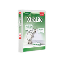Cardinal XtraLife ClearVue Locking D-Ring Binder, White, 1”-Interior pockets on the front and back