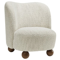 Modway Monroe Boucle Fabric Accent Chair - Pearl Walnut-Boucle Fabric Upholstery