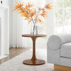Modway Lina Round Wood Side Table - Walnut-Round Side Table