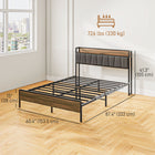 HOMCOM Queen Size Bed Frame with Storage Headboard and Charging - Walnut-10.6" (27 cm) under-bed clearance provides ample extra storage space