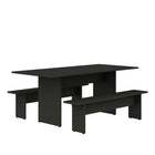 Manhattan Comfort Nomad 67.91" Modern Dining Set - Grey - Set of 3-3-Piece Modern Modern Dining Set for Dining Room Use