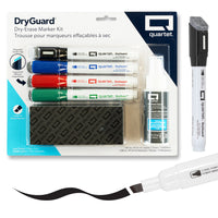 Quartet DryGuard Dry Erase Marker Kit - 4 Chisel Tip Whiteboard Markers - Assorted Colours - 1 Cleaning Spray - 1 Whiteboard Eraser - 6 Piece Set-Whiteboard ready:this kit comes with everything you need to get started:4 assorted Dry Erase Markers, a 47.8 ml (1.68 fl. oz) bottle of whiteboard Cleaning Spray, and a whiteboard Eraser