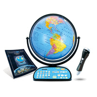 Replogle Intelliglobe 12" Interactive Blue Ocean Desk Globe - English-Interactive, talking, deluxe intelliglobe™