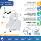 Mobile Patient Lift Regain Independence ArGo Powered Toilet Seat Riser - 440 lb Capacity-Supports up to 440 lb weight capacity for reliable safety