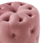 Modway Amour Tufted Button Round Performance Velvet Ottoman - Dusty Rose-6