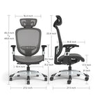 Staples Hyken Ergonomic Mesh Swivel Task Chair - Grey-Features a swivel-tilt mechanism, upright tilt lock, and a tension knob that allows you to adjust the resistance of the chair for reclining, making it easier or harder to recline back