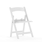Flash Furniture Chaise pour enfants pliante en résine blanche avec siège rembourré en vinyle blanc-Chaise pliante en résine