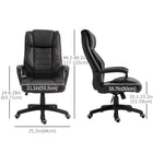 Vinsetto High Back Executive Massage Office Chair with 6-Point Vibration - Brown-Heavy-duty base with five wheels to roll around easily