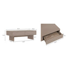 Manhattan Comfort Ella 47.2" Modern Coffee Table - Mocha-Smooth Rounded Edges Add a Modern Charm and Enhance Safety