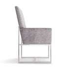 Manhattan Comfort - Chaise de salle à manger moderne Element 60,3 cm en velours gris-Siège dossier haut avec accoudoir confortable au design épuré