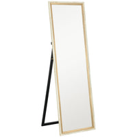 HOMCOM Full Length Mirror Standing Leaning Wall - 53.3" W x 162.6" H - Brown-64" x 21" (162.6 x 53.3 cm) big mirror offers complete full-body reflection 