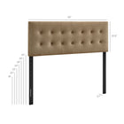 Modway Emily Stain-Resistant Performance Velvet Full Size Headboard - Taupe-Button Tufting