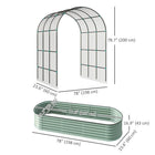 Outsunny Galvanized Raised Garden Bed with 79" H Arch Trellis - 78" L x 24" W - Light Green-Eye-catching entry decoration for doorways and festive embellishments 