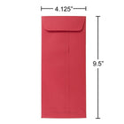 JAM Paper #10 Policy Envelopes, 4 1/8 x 9.5, Brite Hue Red Recycled, 100 Pack (25048g)-Opening: Open end