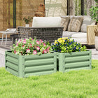 Outsunny - Jardin surélevé 2 pi x 2 pi x 1 pi 2 pièces avec cadre en acier galvanisé pour légumes - vert clair - Paquet de 2-Conception à fond ouvert idéale pour les plantes à longues racines 