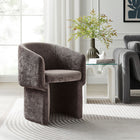 Modway Verity Barrel Back Chenille Dining Armchair - Chocolate Brown-Versatile Accent Chair