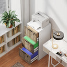 HOMCOM 3-Drawer Filing Cabinet with Lock - White-Anti-tip kit included, securing the filing cabinet for family safety
