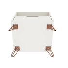Manhattan Comfort Rockefeller 20.08" Mid-Century Modern 1-Drawer Nightstand 2-Piece Set - White-17.62" L x 20.08" W x 21.65" H