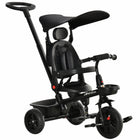 Qaba - Tricycle pour tout-petit 4 en 1 trike pour enfants - noir-Conception 4 en 1 avec poignée de poussée parentale amovible, canopy et barre de protection détachables 
