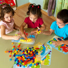 Miniland Pegs & Patterns Set - Bright Colours - 90 Pieces-Includes 1 board, 90 pegs, and 6 cardboard patterns