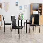 HOMCOM Dining Chairs, Accent with Upholstery Seat & Steel Legs - Black - Set of 4-Diamond tufting adds glamour to your dining room, kitchen, bedroom, and more