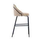 Manhattan Comfort Gracie 22" Modern Leatherette Upholstered Barstool - Tan and Black - 3 Pack-Seat Height: 29.1 in
