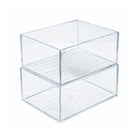 Azar - Petit bac de rangement empilable en plastique - 2,5 po x 4,25 po - Transparent - Paquet de 4-Paquet de 4 pratique pour l'organisation de plusieurs zones dans la maison ou l'espace de travail