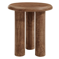 Modway Mavina Mango Wood Side Table - Walnut-Solid Mango Wood