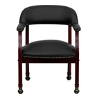 Flash Furniture – Fauteuil de conférence en cuir doux B-Z100-LF-0005-BK-LEA-GG, accoudoirs fixes, noir-Chaise capitaine