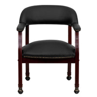 Flash Furniture – Fauteuil de conférence en cuir doux B-Z100-LF-0005-BK-LEA-GG, accoudoirs fixes, noir-Chaise capitaine