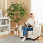 HOMCOM 5' Artificial Banyan Tree - Green - 2 Pack-Material: PEVA, Wood, Cement, PP 