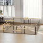 PawHut 12-Panel Dog Pen with Gate for Outdoor & Indoor - 24" L-12-panel can be set up in a rectangle