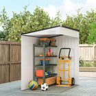 Outsunny - Abri de jardin en acier 4 pi x 6 pi avec porte verrouillable et 2 aérations pour cour arrière - gris foncé-La porte verrouillable assure la sécurité de l'abri de rangement, avec cadenas et clés inclus
